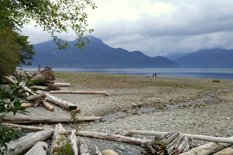 rocky beach at Porteau Cove Provincial Park, things to do along the Sea to Sky Highway