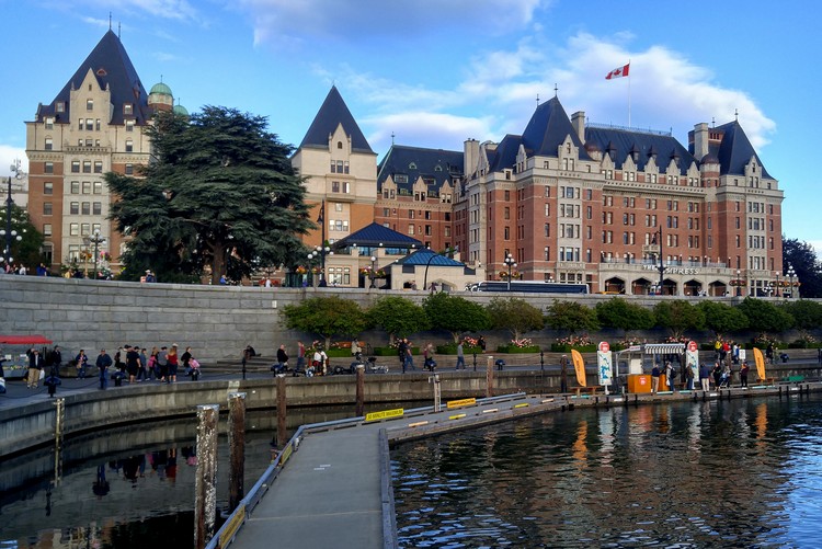 Fairmont Empress hotel view from Victoria Inner Harbour
