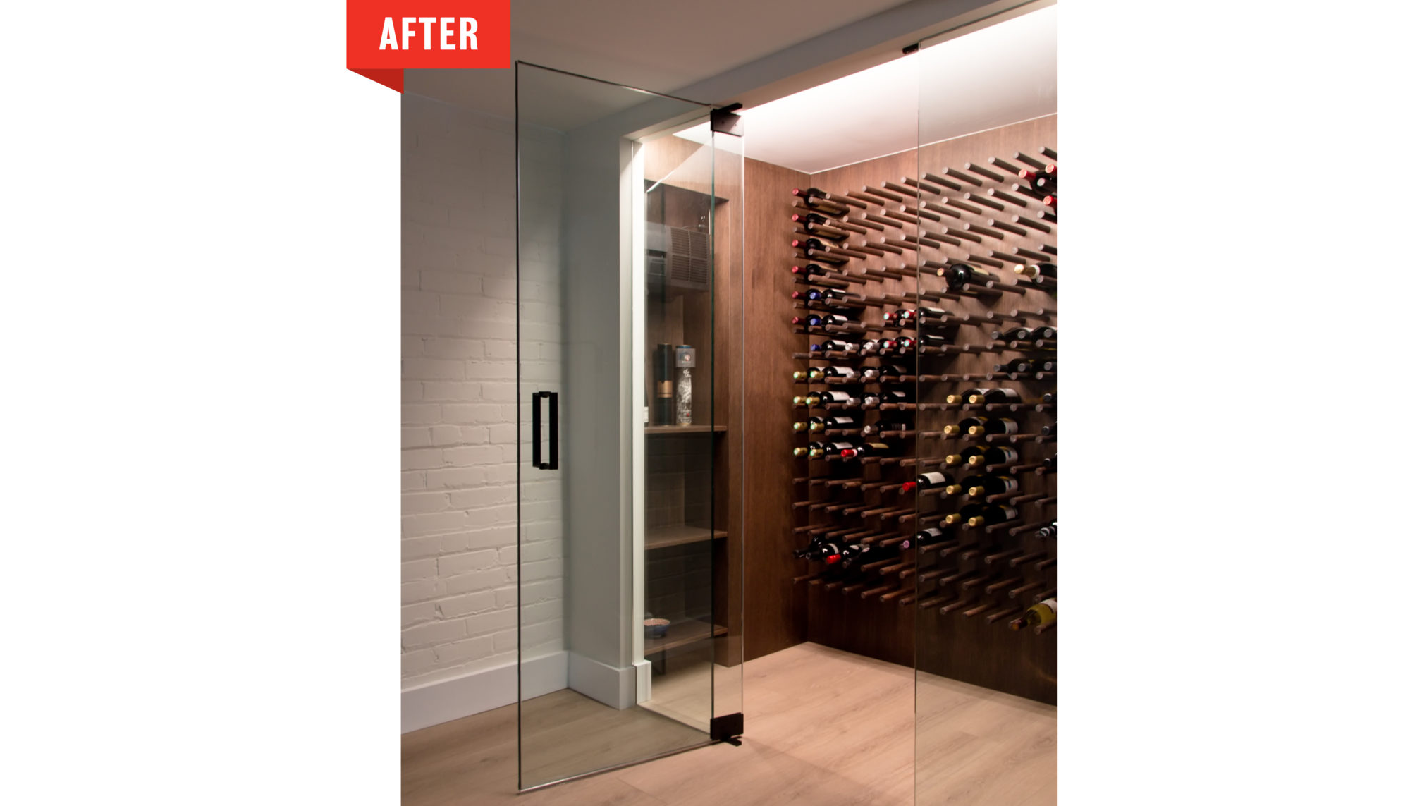 The new wine cellar is chic temperature-controlled showcase. 