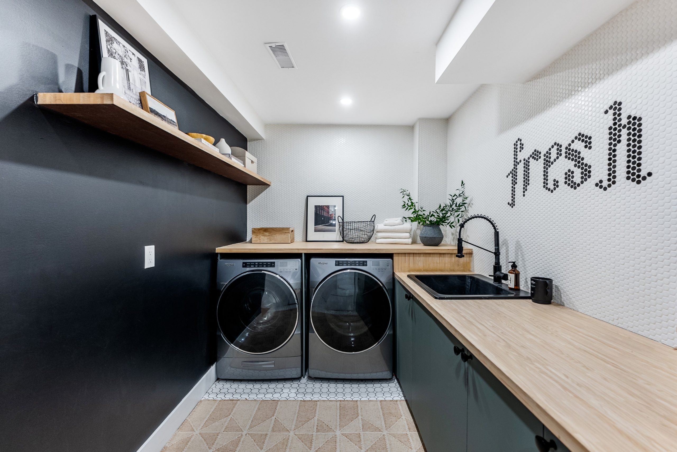 You won't find many laundry rooms more fun than this one. 