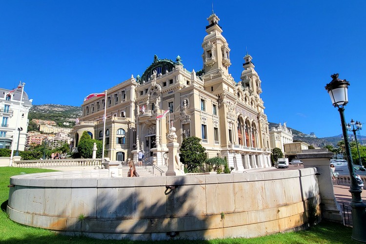 Monte-Carlo Casino in Monaco, view of architecture from the backside of the building