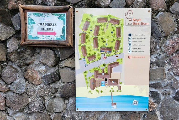 map of Hotel Royal Bora Bora rooms and property layout