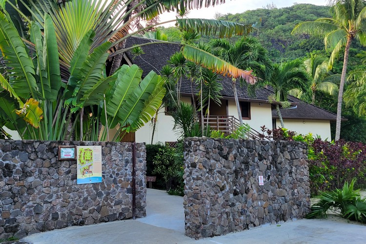 Entrance to the guest rooms and gardens at Hotel Royal Bora Bora French Polynesia
