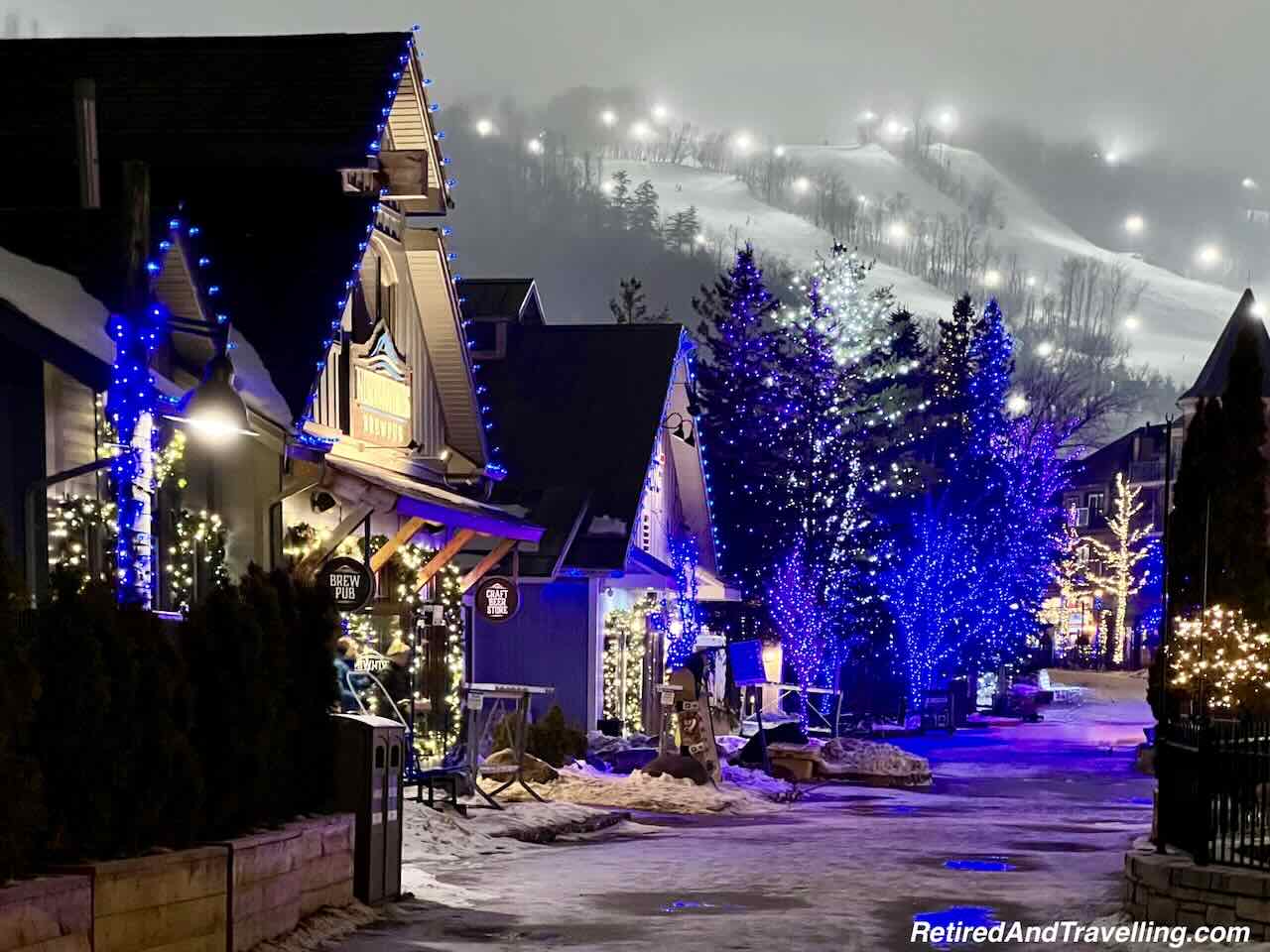 Village Night Lights - Blue Mountain Winter Escape In Collingwood Ontario