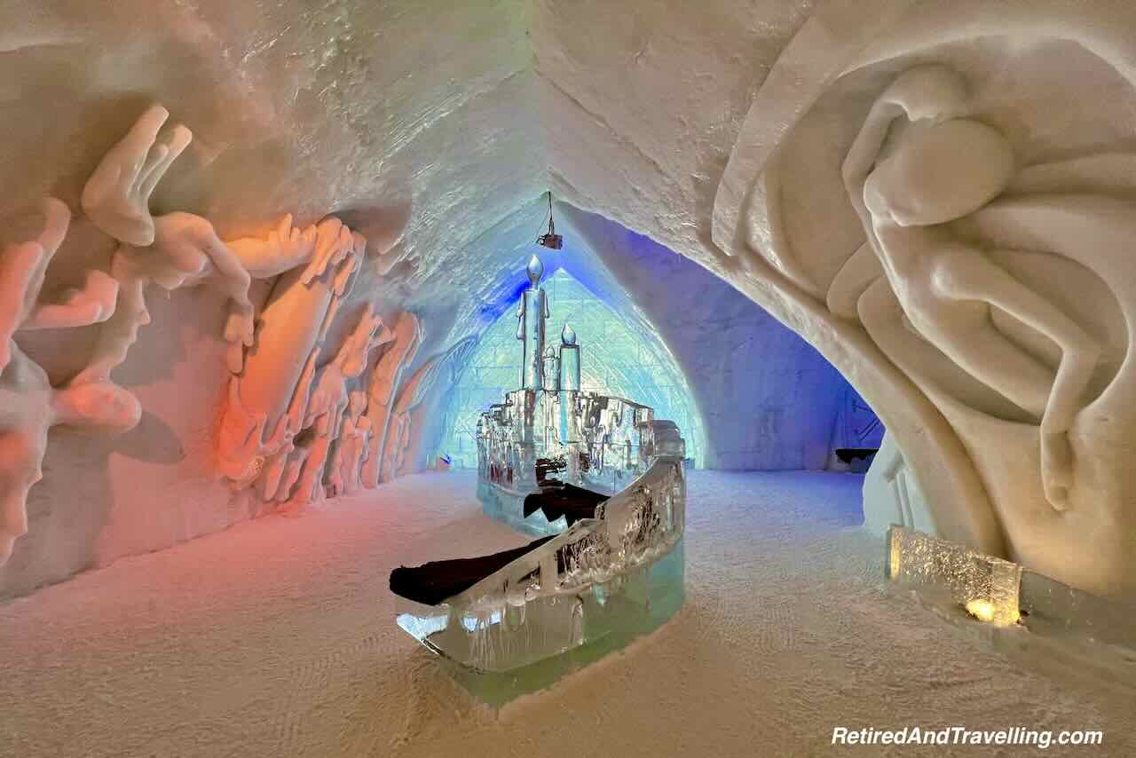 Ice Hotel Inside Halls - Winter Fun At The Hotel De Glace In Quebec