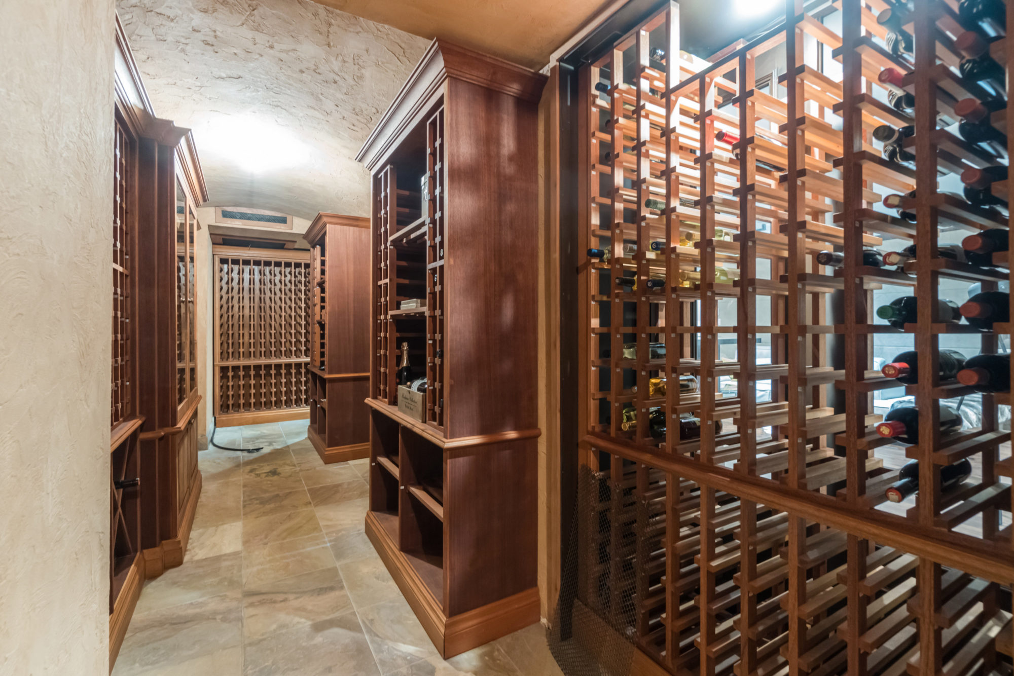The climate-controlled wine cellar is is the size of a two-bedroom apartment. 