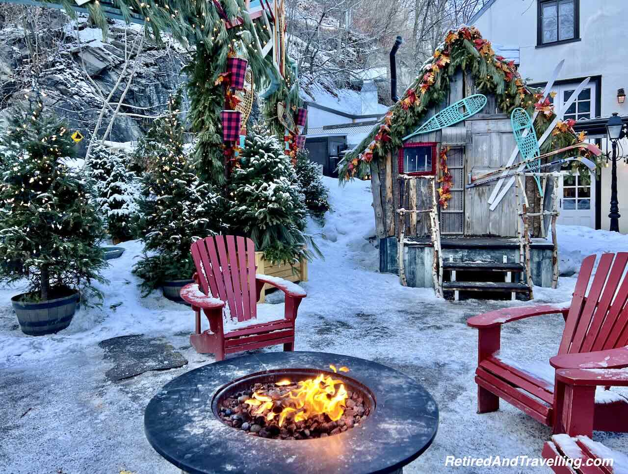 Petit Champlain Fire Pits - Enjoying Quebec City In The Winter