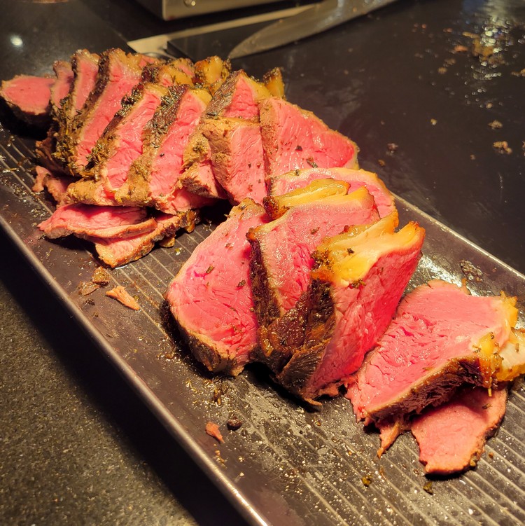 roast beef at buffet onboard the DFDS ferry from Oslo to Copenhagen