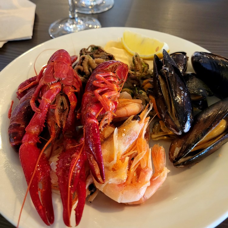 seafood at buffet onboard Ferry from Oslo To Copenhagen