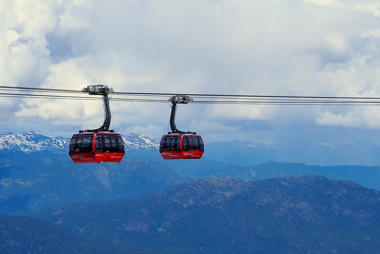 peak to peak gondola views Whistler Mountain British Columbia