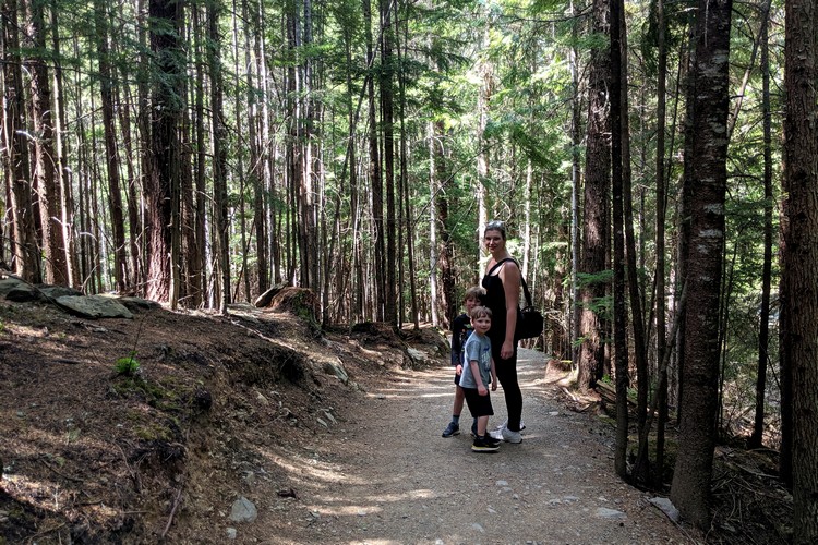 forest walk at Lost Lake Park Whistler Canada