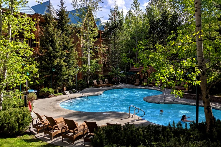 outdoor pool at Embarc hotel in Whistler British Columbia Canada