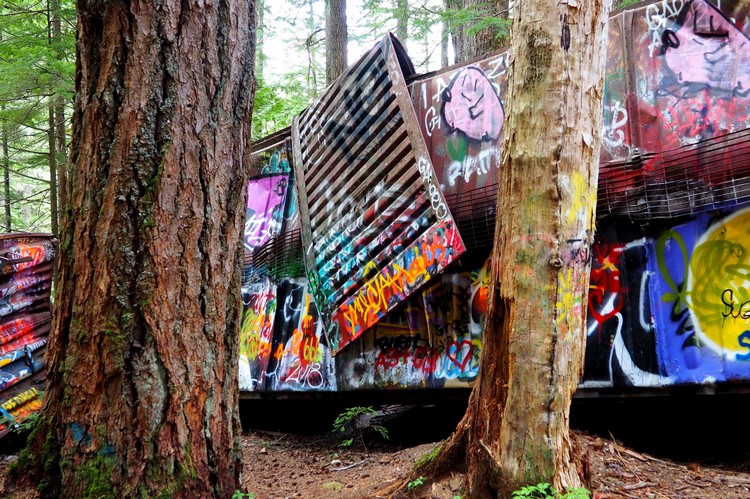 whistler train wreck outdoor art gallery