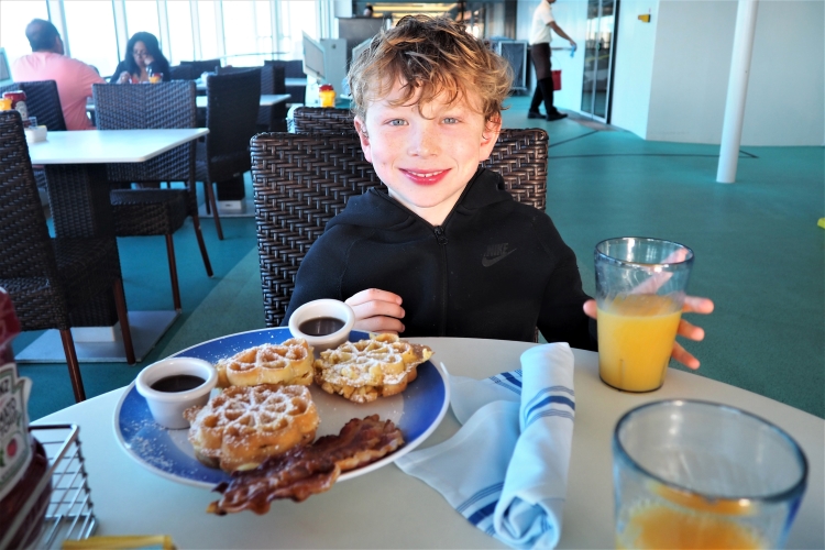 Norwegian Bliss breakfast buffet items for kids