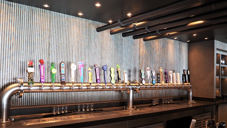 Beers on tap at the district on the Norwegian Bliss