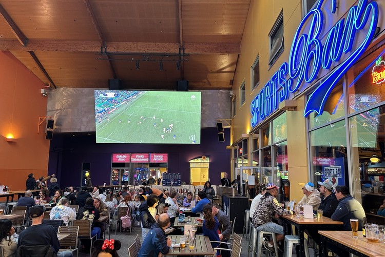 Watching the Rugby World Cup at Sports Bar in Disney Village