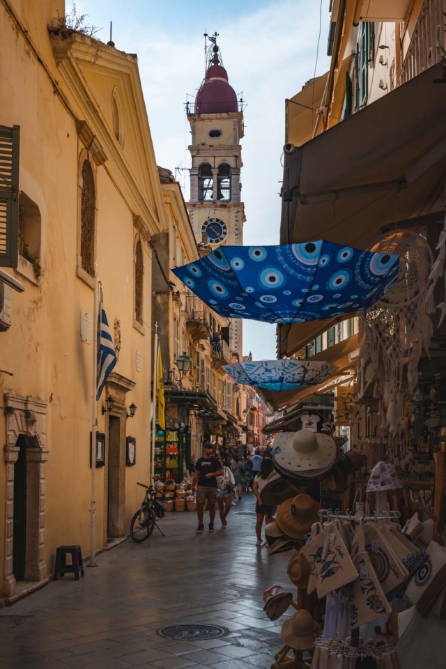 Church of St. Spyridon in the streets of Corfu Town