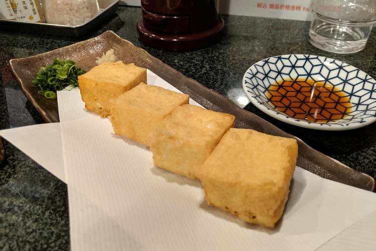 plate of agedashi tofu, food in Japan beginners guide for travelers