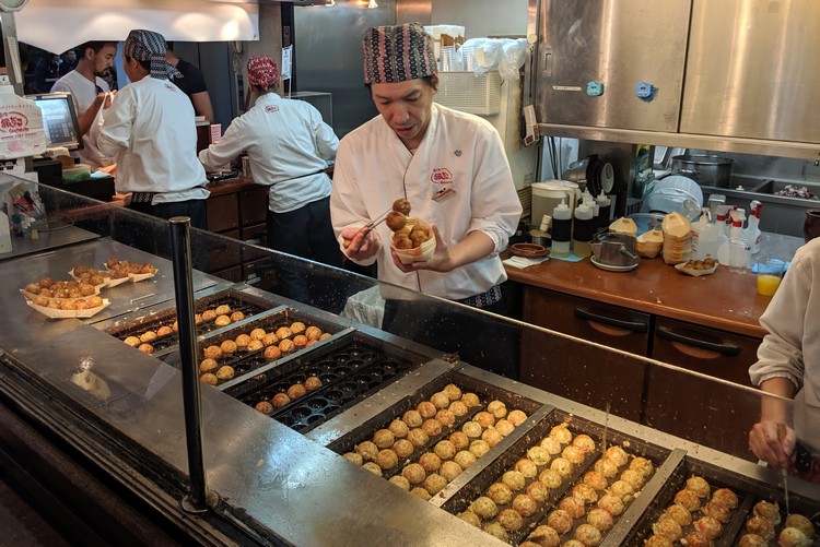 Gindaco Takoyaki, the famous takoyaki restaurant near Harajuku train station in Tokyo. Must try food in Japan