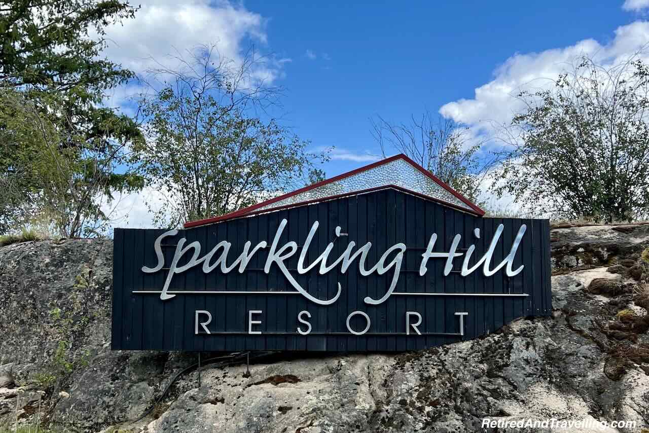Entrance Sign - Relaxing Stay At Sparkling Hill Resort in BC Kelowna British Columbia 