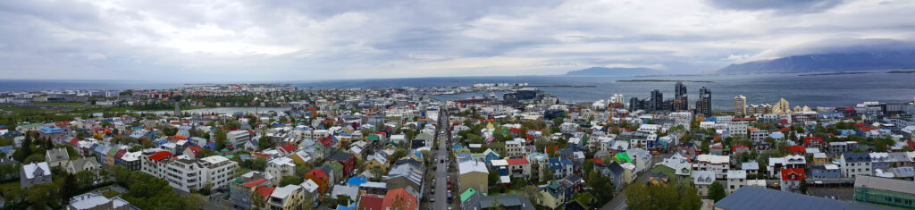 Views of Reykjavik from the top of Hallgrimskirkja Church