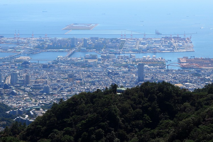 views of Kobe city from Mount Rokko viewing platform at Rokko Garden Terrace, things to do in Kobe for tourists