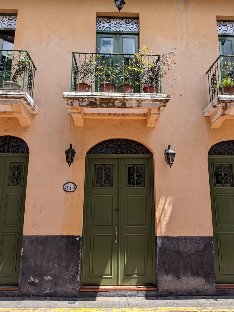 colorful door frame in Casco Viejo district in Panama City Old Town, Panama travel photos