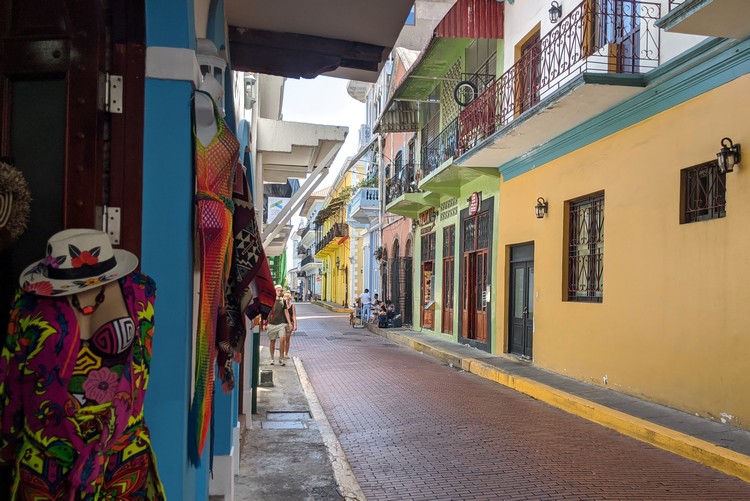 streets of Casco Viejo old quarter in Panama City, Panama