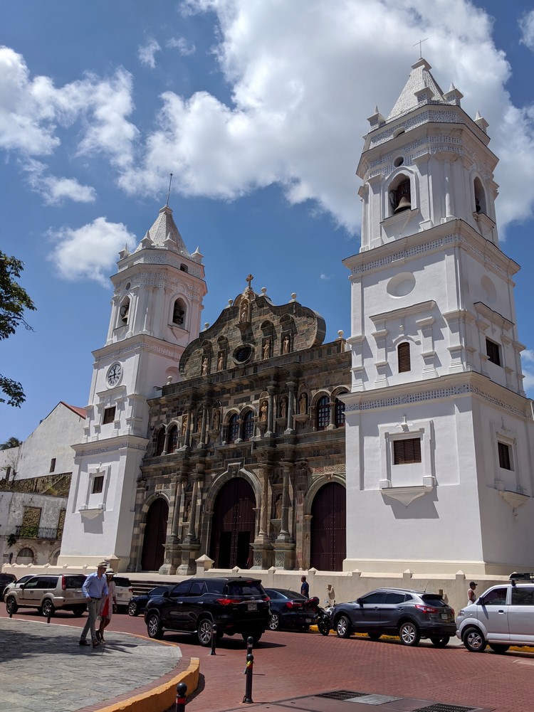 outside facade Panama Metropolitan Cathedral in Casco Viejo