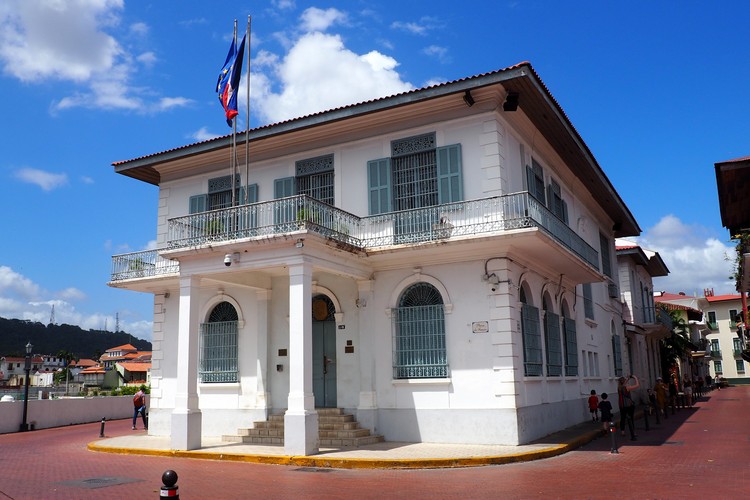 Embassy of France in Panama City old town, architecture photos of Casco Viejo