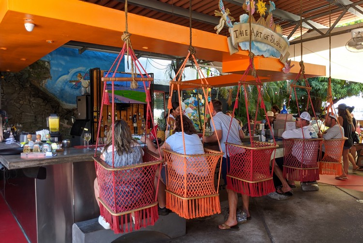 Funky bar chairs at Finca Del Mar restaurant in Panama City Panama