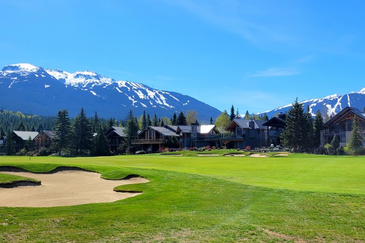 View of Nicklaus North Golf Course Golf Club, located north of Whistler Village near Green Lake