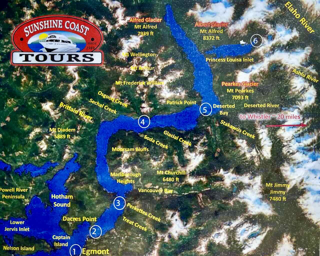 Sunshine Coast Tours Map