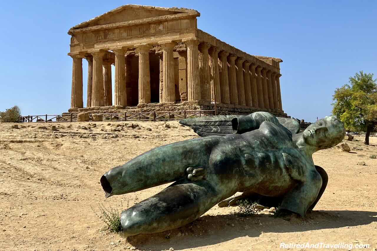 Temple of Concordia Icarus Statue - Explore The Valley Of Temples In Agrigento Sicily