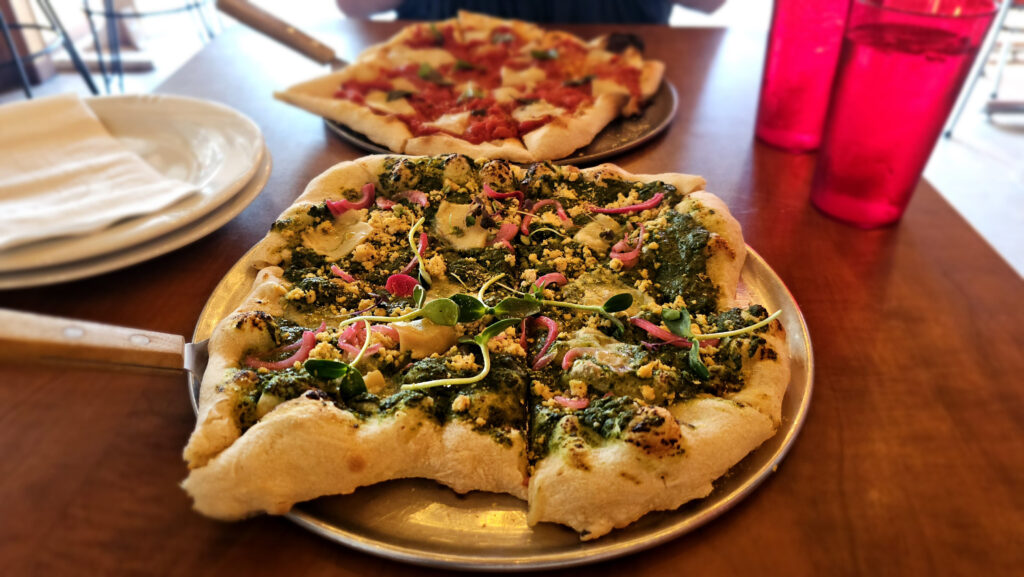 Vegan pizza at The Hampton Hub